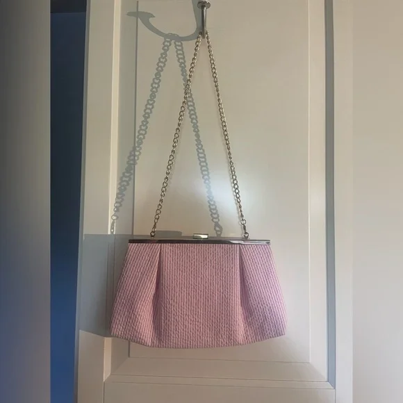 Lilly Pulitzer pink and white striped purse - Picture 2 of 4